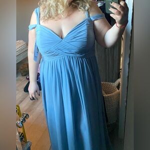 Hayley Paige Cornflower Chiffon dress style W801 size 26, tried on once!
